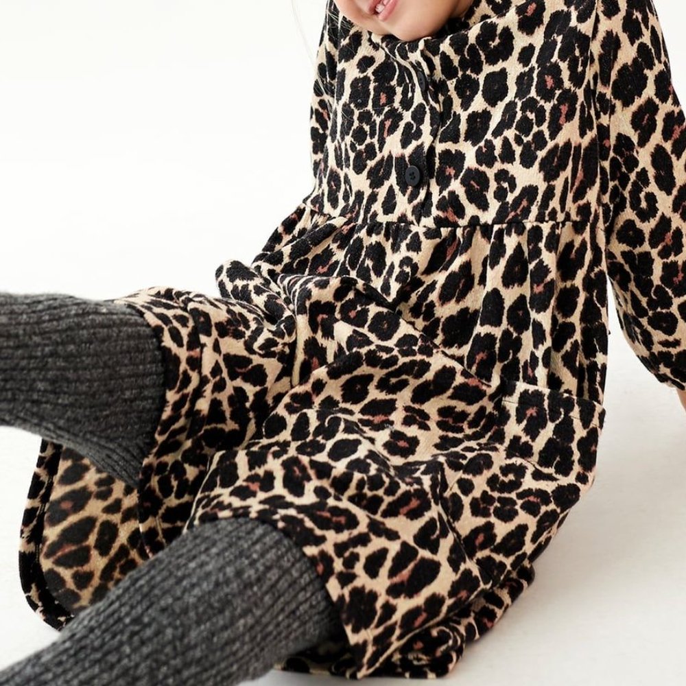 Zara girls leopard print dress